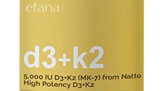 Etana — D3+K2 — High Potency Supplement — for Immune,...