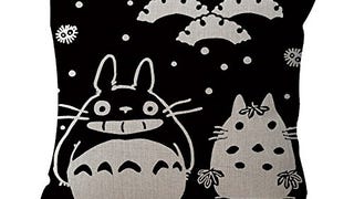 HomeTaste Cute Totoro Decorative Linen Throw Pillow Cover...