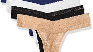 Calvin Klein Women's 4 Pack Stretch Lace Thong Panty, Black/...