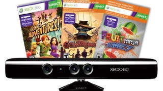 Kinect Sensor with Kinect Adventures and Gunstringer Token...