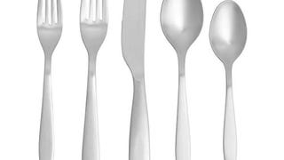 Amazon Basics 20-Piece Stainless Steel Satin Matte Flatware...