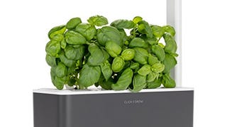 Click & Grow Indoor Herb Garden Kit with Grow Light, Grey,...