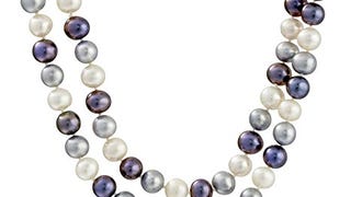 Amazon Essentials Sterling Silver Two-rows 8-8.5mm Multi-...