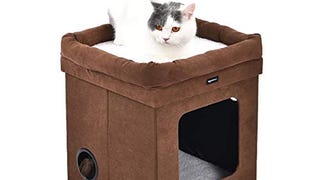 Amazon Basics Collapsible Cube Cat Bed, 15 x 15 x 17 Inches,...