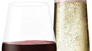 Plastic Wine Glasses and Champagne Flutes - (Set of 20...