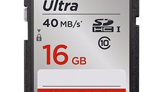 SanDisk Ultra 16GB Class 10 SDHC Memory Card Up To 40MB/...