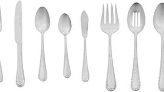 Amazon Basics 65-Piece Stainless Steel Flatware Set with...