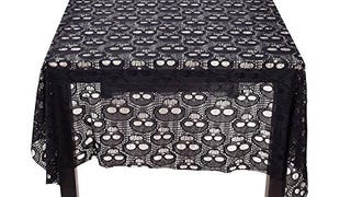 leegleri Black Lace Tablecloth for Rectangular Skull Tablecloth...