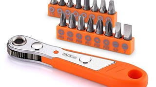 TACKLIFE 17 Pcs Pocket-Sized Ratchet Screwdriver Set, 1/...