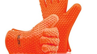 SiliPro Heat Resistant Grilling Silicone BBQ Gloves for...