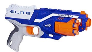 NERF Disruptor Elite Blaster -- 6-Dart Rotating Drum, Slam...