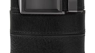 SlideBelts Top Grain Leather Ratchet Belt (Black with Framed...