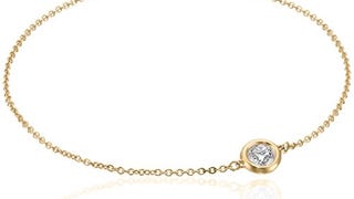 Amazon Collection 14k Yellow Gold Solitaire Bezel Set Diamond...