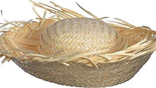 Amscan Brown Beach Straw Hat Costume Accessory (4" H x...