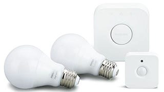 Philips Hue White LED Smart Bulb Starter Kit with Motion...