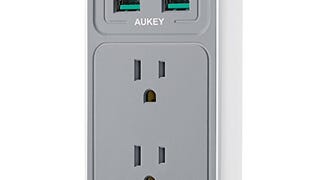AUKEY Wall Outlet with USB Ports, Power Strip with Dual...