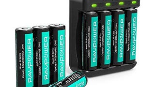 Rechargeable AA Batteries RAVPower 8 Pack 2600mAh High...