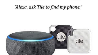 Echo Dot (3rd Gen) - Charcoal with Tile Pro 2 pack (1 x...