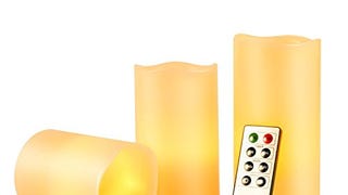 Kohree Battery Operated Flameless Pillar Candles w/Remote...