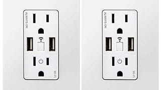 TOPGREENER Smart Wi-Fi In-Wall Tamper Resistant Dual USB...