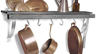 J.K. Adams 36-Inch-by-11-Inch Wall Mounted Pot Rack, 6...