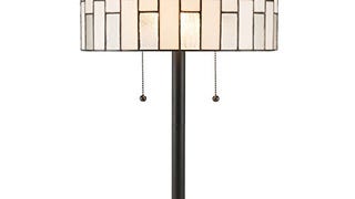 CO-Z 2-Light Tiffany Style Table Lamp, Art Glass Geometry...