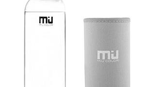 MIU COLOR Borosilicate Glass Water Bottle, 12oz without...