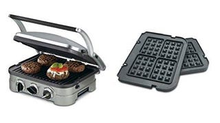 Cuisinart GR-4N 5-in-1 Silver Griddler, Black Dials, and...