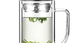 Office Glass Infuser Bottle Tea Tumbler Double Wall Glass...