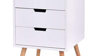 Giantex Mid Century Modern Nightstand, White Beside Table...