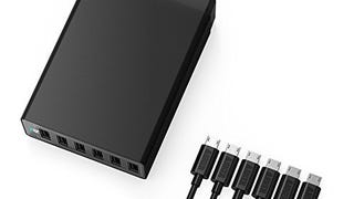 JUNWER Quick Charge 3.0 60W 6-Port USB Wall Charger, PowerPort+...