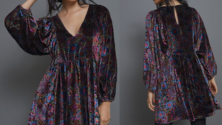 Mona Burnout Velvet Mini Dress