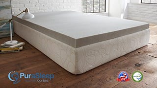 PuraSleep 3" Carbon Comfort Memory Foam Topper, Grey, California...