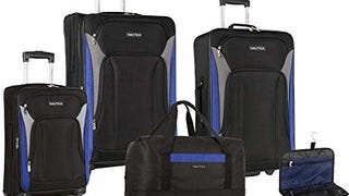 Nautica 5 Piece Travel Luggage Set - Soft Side Spinner...