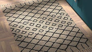 Amazon Brand – Rivet Shag Diamond Morrocan Area Rug, 3'...