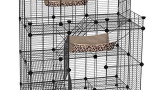 SONGMICS Small Animal Cage, Multi-Tier Mansion, Condo for...