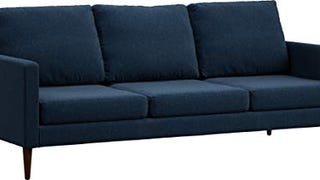 Campaign 86-Inch Steel Frame Brushed Weave Sofa, Midnight...