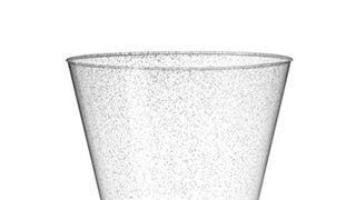 Munfix 100 Glitter Plastic Cups - 9 Oz Clear Plastic Cups...