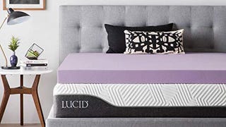 LUCID 4 Inch Lavender Infused Memory Foam Mattress Topper...