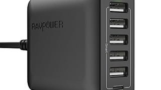 USB C Charger RAVPower 60W 6-Port USB Charger Desktop Charging...