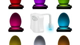 KINGSO LED Toilet Light Sensor Motion Activated Glow Toilet...