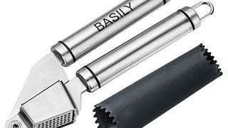 Basily Garlic Press - Garlic Peeler Premium High Quality...