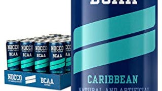 NOCCO BCAA Caribbean 24 x 12 Fl Oz Carbonated, Zero Sugar,...