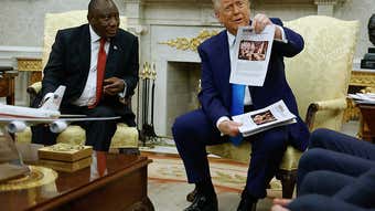 Image for How Trump's South Africa 'White Genocide' Lie Fuels His Long, Dangerous Anti-Black Narrative