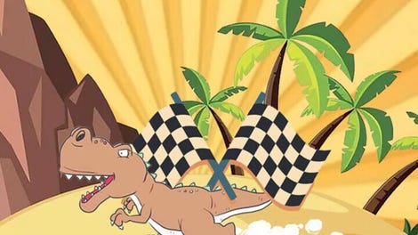 VR Racing on Dinosaur Island