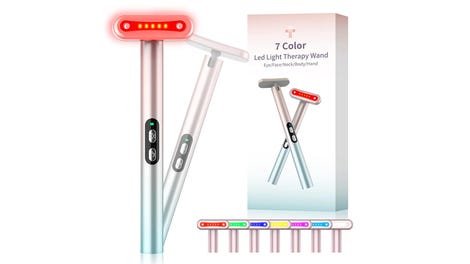 Red-Light-Therapy，Led Facial Light Therapy 7 Colors Eye Beauty Wand Face Massager