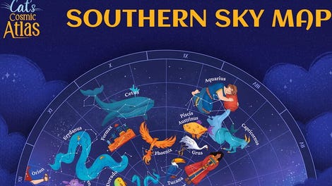 Cat's Cosmic Atlas: Southern Sky Map