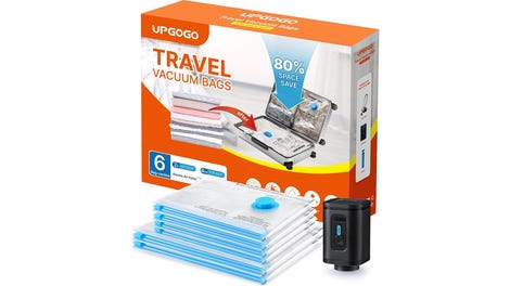 UPGOGO Travel Vacuum Bags with Prtable Electric Pump (Combo 6 Pack)