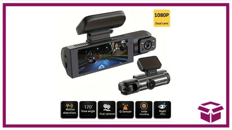 Record Everything You See on the Road With 65% off the Etymoofox HD Dual Dash Cam