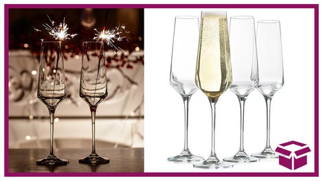 Set of 4 Flute Glasses, 56% off at Macy’s